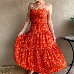 Urban outfitters red floral maxi dress.